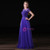 A-Line Purple Tulle Cap Sleeve Prom Dress With Beading