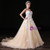 Champagne Tulle Sweetheart Neck Appliques Long Wedding Dress