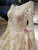 Champagne Ball Gown Long Sleeve Appliques Beading Wedding Dress