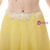 Yellow Straps Chiffon Two Piece Appliques Long Prom Dress