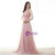Pink Chiffon Lace Appliques Backless With Crystal Prom Dress