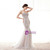 Gray Mermaid Lace Spaghetti Straps Prom Dress With Sequins