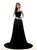 A-Line Black Chiffon Backless Long Prom Dress With Beading
