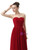 Red Chiffon Sweetheart Neck Long Bridesmaid Dress With Pleats