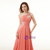 Red Chiffon One Shoulder Backless Appliques Bridesmaid Dress