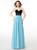 Blue And Black Chiffon Sweetheart Neck Pleats Bridesmaid Dress