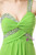 Green Chiffon One Shoulder Pleats Prom Dress With Crystal