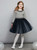 Gray long sleeve tulle princess dress for girls with A-line skirt