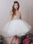 In Stock:Ship in 48 Hours Ready To Ship White Tulle Appliques Princess Dress