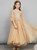 In Stock:Ship in 48 Hours Ready To Ship Gold Tulle Appliques Girl Dress