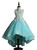 Blue Tulle Hi Lo Appliques Flower Girl Dress With Bow