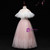 A-line Pink And White Tulle Long Flower Girl Dress