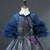 Blue Ball Gown Sequins Floor Length Flower Girl Dress