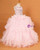 Pink Ball Gown Organza Backless Flower Girl Dress With Crystal