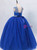 Blue Tulle Backless Cap Sleeve Flower Girl Dress With Crystal