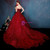 Burgundy Ball Gown Organza Sweetheart Neck Applqiues Wedding Dress