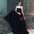 In Stock:Ship in 48 Hours Black Spaghetti Straps Prom Dress With Sash