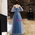 In Stock:Ship in 48 Hours Blue Tulle Spaghetti Straps Prom Dress