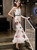 In Stock:Ship in 48 Hours White Mermaid Print Straps Prom Dress