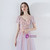 In Stock:Ship in 48 Hours Pink Tulle V-neck Appliques Prom Dress