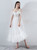 In Stock:Ship in 48 Hours White Spaghetti Straps Tulle Weddign Dress