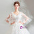 In Stock:Ship in 48 Hours White Tulle V-neck Wedding Dress With Beading