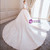 Champagne Ball Gown Tulle Appliques Short Sleeve Wedding Dress