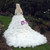 White Ball Gown Short Sleeve Appliques Long Train Wedding Dress