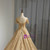 Champagne Tulle Embroidery Short Sleeve Backless Haute Couture Wedding Dress