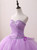 Purple Ball Gown Organza Sweetheart neck Sweet 15 Dresss With Crystal