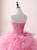 Pink Ball Gown Organza Sweetheart Neck Quinceanera Dresses With Sequins