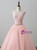 Pink Ball Gown Tulle Appliques Backless Long Sweet 16 Dresses