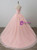 Pink Ball Gown Tulle Appliques Backless Long Sweet 16 Dresses