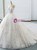 White Ball Gown Appliques Bateau Backless Wedding Dress With Train