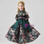 In Stock:Ship in 48 Hours Green Tulle Embroidery High Neck Flower Girl Dress