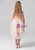 In Stock:Ship in 48 Hours Pink Tulle Hi Lo Short Sleeve Flower Girl Dress