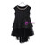 In Stock:Ship in 48 Hours Black Hi Lo Cap Sleeve Flower Girl Dress With Pears