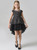 In Stock:Ship in 48 Hours Black Hi Lo Cap Sleeve Flower Girl Dress With Pears
