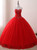 Red Ball Gown Tulle Sweetheart Neck Sweet 16 Dresss With Beading