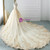 Champagne Tulle Appliques Off The Shoulder Wedding Dress With Beading