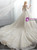 Champagne Tulle Sequins Off The Shoulder Corset Wedding Dress With Train