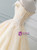 Champagne Ball Gown Tulle Lace Appliques Wedding Dress With Train