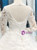 White Ball Gown Tulle Lace Appliques Long Sleeve Backless Wedding Dress