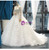 White Ball Gown Tulle Lace Appliques Long Sleeve Backless Wedding Dress