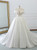 White Satin Off The Shoulder Appliques Wedding Dress With Beading