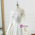 Ivory White Satin Off The Shoulder Long Sleeve Wedding Dress With Train