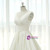 Ivory White Satin V-neck Backless Pleats Wedding Dress With Train