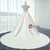 Beige White Ball Gown Satin Off The Shoulder Wedding Dress With Train
