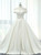 Beige White Satin Off The Shoulder Pleats With Train Wedding Dress