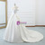 Ball Gown Beige White Satin Scoop Neck Short Satin Wedding Dress